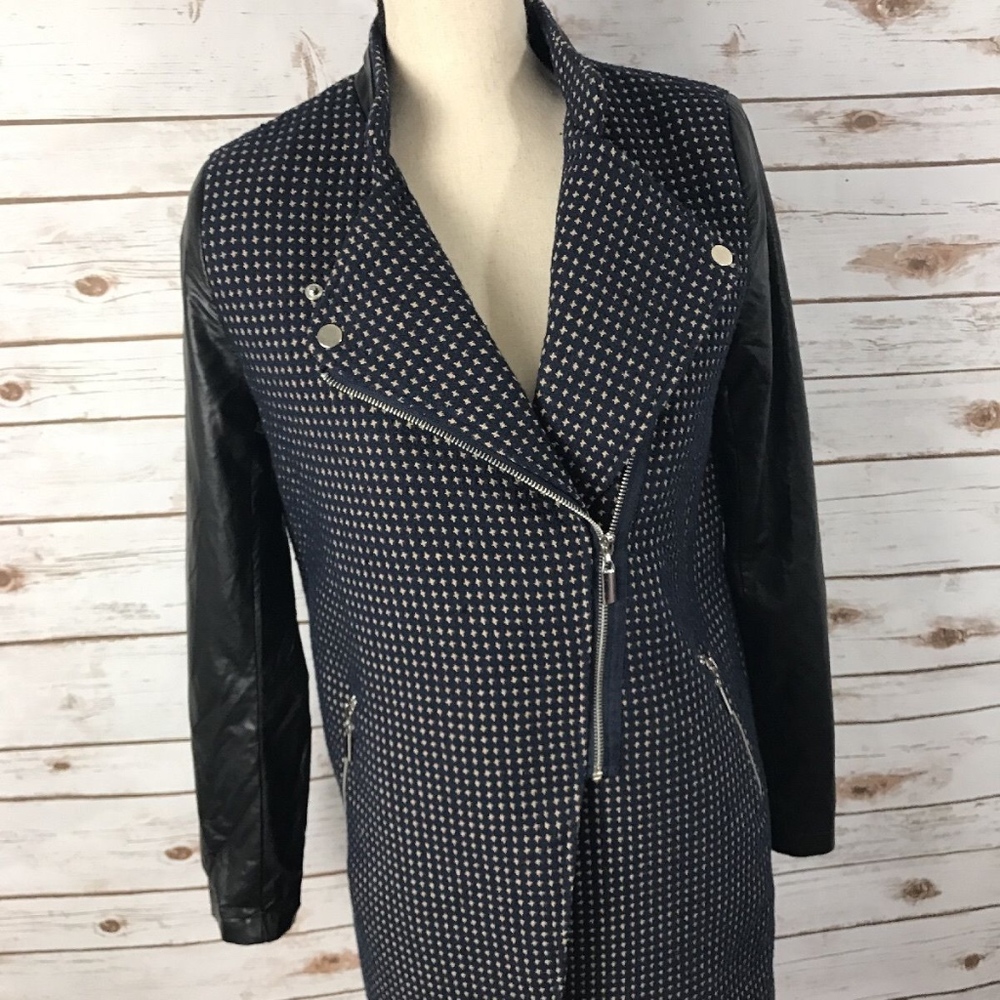 Cecico Womens Jacket Size S Vegan Leather Tweed